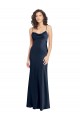 Buy Sleeveless Cowl Neck Open Back Stretch Satin A-Line Black Tie Formal Dress UK