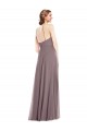 Buy Sleeveless Halter Neck Low Back Chiffon A-Line Formal Dress UK