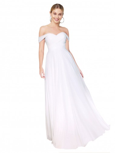 Buy Sleeveless Off the Shoulder Chiffon A-Line Formal Gowns UK