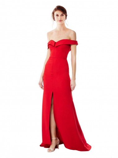 Buy Sleeveless Off the Shoulder Stretch Crepe A-Line Formal Dress UK