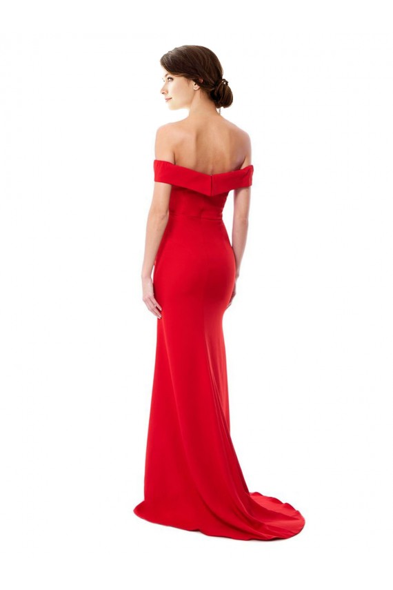 Buy Sleeveless Off the Shoulder Stretch Crepe A-Line Formal Dress UK