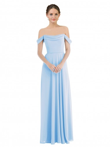 Buy Sleeveless Off the Shoulder Chiffon A-Line Formal Dress UK