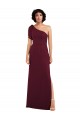 Buy Sleeveless Burgundy One Shoulder Chiffon A-Line Formal Dress UK