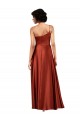 Buy Sleeveless Burnt Orange One Shoulder Silky Satin A-Line Black Tie Formal Dress UK