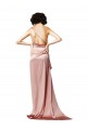 Buy Sleeveless One Shoulder Open Back Silky Satin A-Line Formal Dress UK