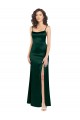 Buy Sleeveless Scoop Neck Open Back Stretch Satin A-Line Formal Dress UK