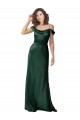 Buy Sleeveless Off the Shoulder V-Back Stretch Satin A-Line Formal Dress UK