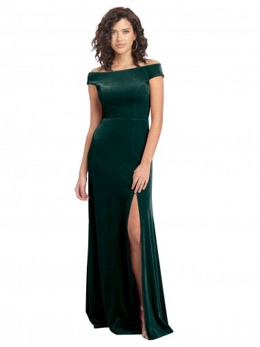 Buy Cap Sleeves Square Neck Stretch Velvet A-Line Formal Dress UK