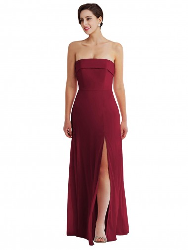 Buy Sleeveless Strapless Low Back Chiffon A-Line Formal Dress UK