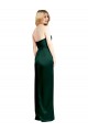 Buy Sleeveless Hunter Scoop Neck Stretch Satin A-Line Formal Dress UK