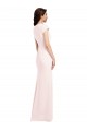 Buy Cap Sleeves V-Neck Stretch Crepe A-Line Formal Dress UK