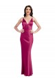 Buy Sleeveless Spaghetti Straps Low Back Stretch Satin A-Line Formal Dress UK