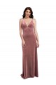 Buy Sleeveless Cinnamon Rose V-Neck Low Back Stretch Velvet A-Line Formal Dress UK