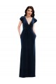 Buy Flutter Sleeves V-Neck Stretch Velvet A-Line Formal Dress UK