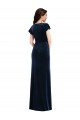 Buy Flutter Sleeves V-Neck Stretch Velvet A-Line Formal Dress UK