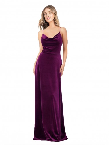 Buy Sleeveless Scoop Neck Criss Cross Back Stretch Velvet A-Line Formal Dress UK