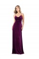 Buy Sleeveless Scoop Neck Criss Cross Back Stretch Velvet A-Line Formal Dress UK