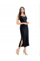 Buy Sleeveless Cowl Neck Low Back Stretch Velvet Column Formal Dress UK