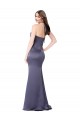 Buy Sleeveless Halter Neck Low Back Silky Satin Mermaid Formal Dress UK