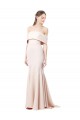 Buy Sleeveless Nude Off the Shoulder Stretch Crepe Mermaid Formal Dress UK