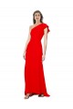 Buy Sleeveless Red One Shoulder Stretch Crepe Mermaid Formal Dress UK