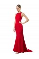 Buy Sleeveless Halter Neck Open Back Stretch Crepe Mermaid Sexy Formal Dress UK