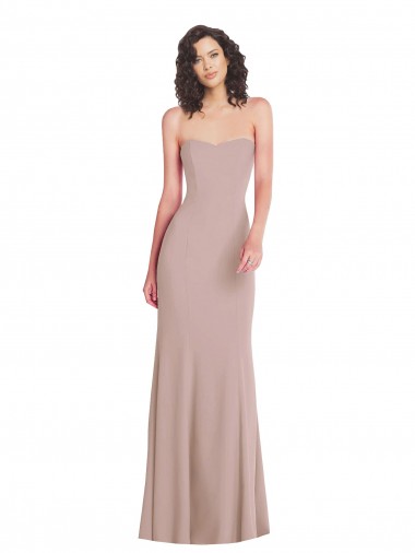 Buy Sleeveless Dusty Pink Sweetheart Stretch Crepe Mermaid Formal Dress UK