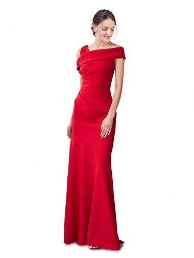 Buy Sleeveless Stretch Crepe Mermaid Formal Gowns UK