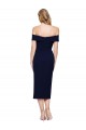 Buy Sleeveless Dark Navy Off the Shoulder Stretch Crepe Mermaid Formal Dress UK