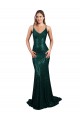 Buy Sleeveless Dark Green V-Neck Low Back Sequin Mermaid Formal Dress UK