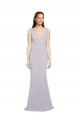 Buy Sleeveless V-Neck Keyhole Back Stretch Crepe Mermaid Formal Dress UK