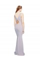 Buy Sleeveless V-Neck Keyhole Back Stretch Crepe Mermaid Formal Dress UK