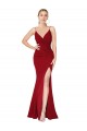 Buy Sleeveless High Neck V-Back Stretch Crepe Mermaid Formal Dress UK