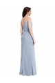 Buy Sleeveless Spaghetti Straps V-Back Stretch Crepe Sheath Formal Dress UK