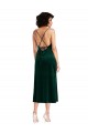 Buy Sleeveless Cowl Neck Criss Cross Open Back Stretch Velvet Sheath Black Tie Formal Dress UK