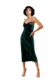 Buy Sleeveless Spaghetti Straps Criss Cross Open Back Stretch Velvet Sheath Formal Dress UK