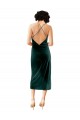 Buy Sleeveless Spaghetti Straps Criss Cross Open Back Stretch Velvet Sheath Formal Dress UK