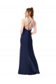 Buy Sleeveless High Neck Criss Cross Back Silky Satin Sheath Formal Dress UK