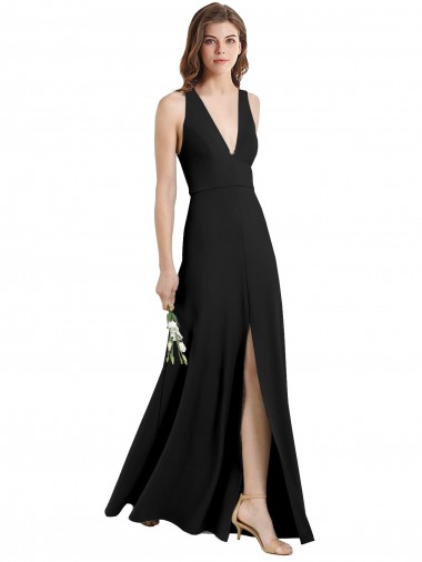 Buy Sleeveless Halter Neck Stretch Crepe Sheath Formal Dress UK