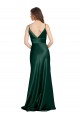 Buy Sleeveless Spaghetti Straps V-Back Stretch Satin Sheath Formal Dress UK