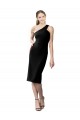 Buy Sleeveless Black One Shoulder Stretch Crepe Sheath Formal Gowns UK