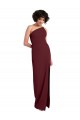 Buy Sleeveless Burgundy Gold One Shoulder Stretch Crepe Sheath Formal Dress UK