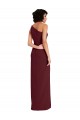 Buy Sleeveless Burgundy Gold One Shoulder Stretch Crepe Sheath Formal Dress UK