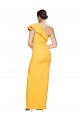 Buy Sleeveless Saffron One Shoulder Stretch Crepe Sheath Formal Dress UK