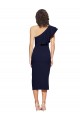 Buy Sleeveless Dark Navy One Shoulder Stretch Crepe Sheath Formal Dress UK