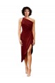 Buy Sleeveless One Shoulder Stretch Satin Sheath Black Tie Formal Dress UK