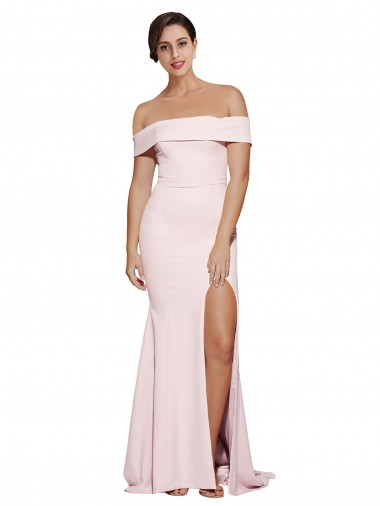 Buy Sleeveless Pink Square Neck Low Back Stretch Crepe Sheath Formal Dress UK