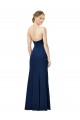 Buy Sleeveless Black Strapless Low Back Stretch Crepe Sheath Formal Dress UK