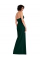 Buy Sleeveless Midnight Green Scoop Neck Low Back Stretch Crepe Sheath Formal Dress UK