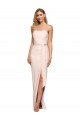 Buy Sleeveless Nude Strapless Low Back Stretch Crepe Sheath Formal Dress UK